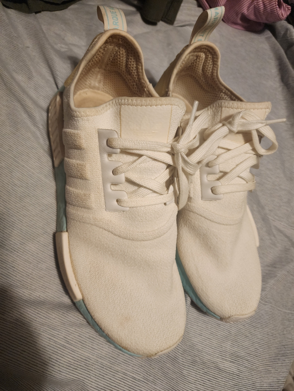 adidas Women's White Athletic Sneakers with Light Blue Accents